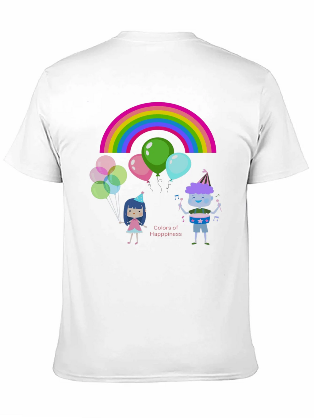 Colors of Happiness Graphic Tee - Black Cotton T-Shirt product image 2