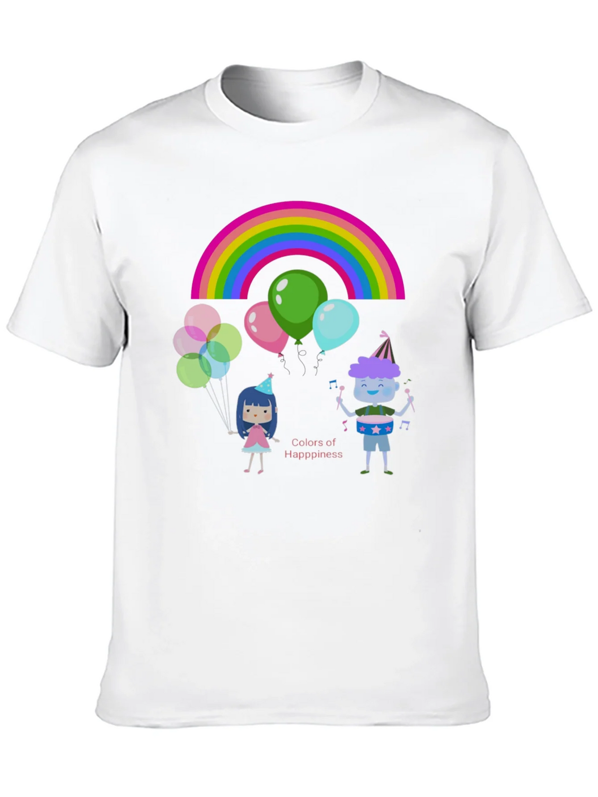 Colors of Happiness Graphic Tee - Black Cotton T-Shirt product image 12