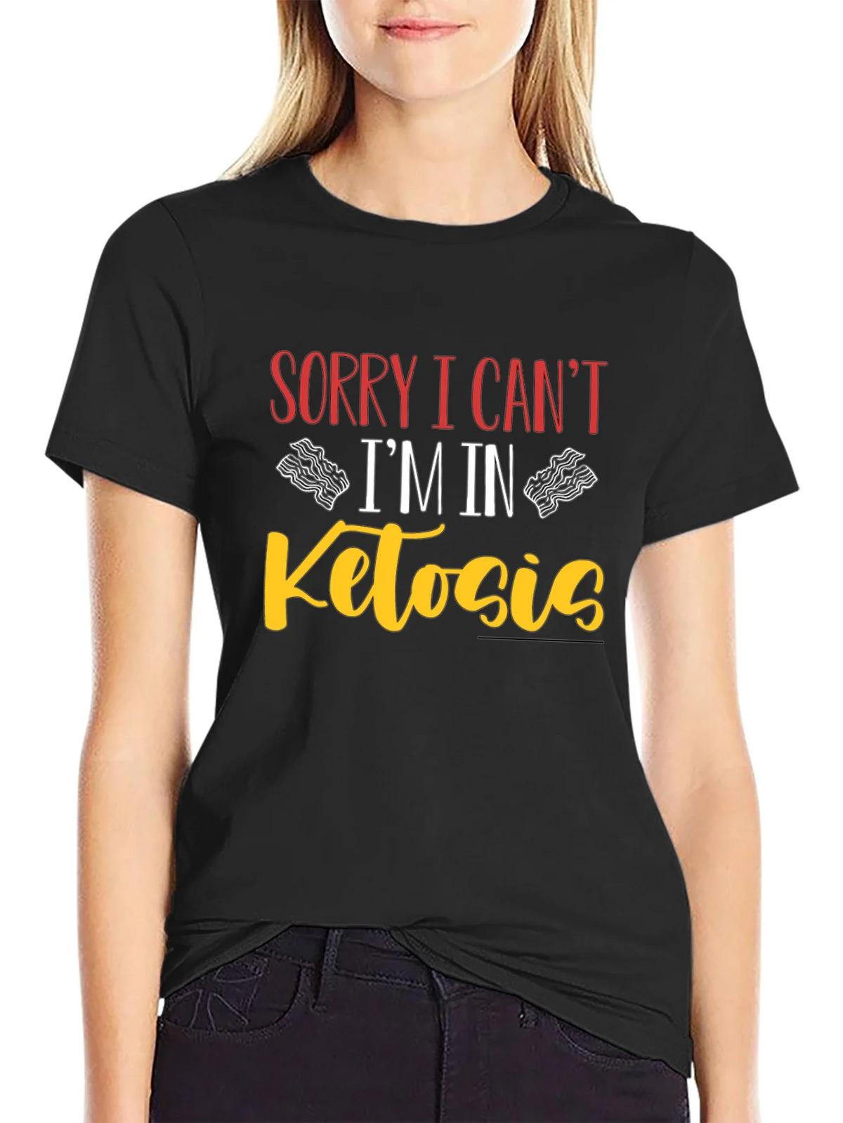 Sorry I Cant Im In Ketosis Black T-Shirt product image 5
