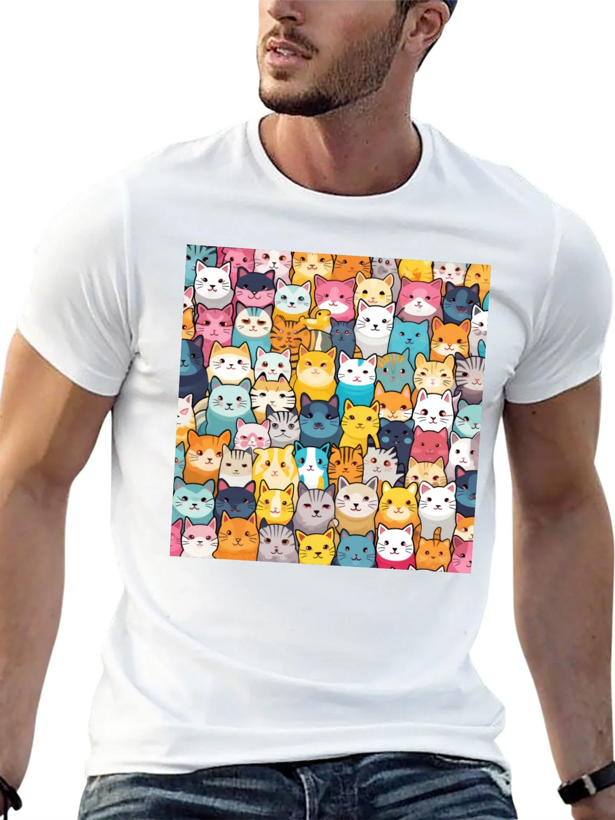 Fun Cat Faces T-Shirt - Unisex product image 4