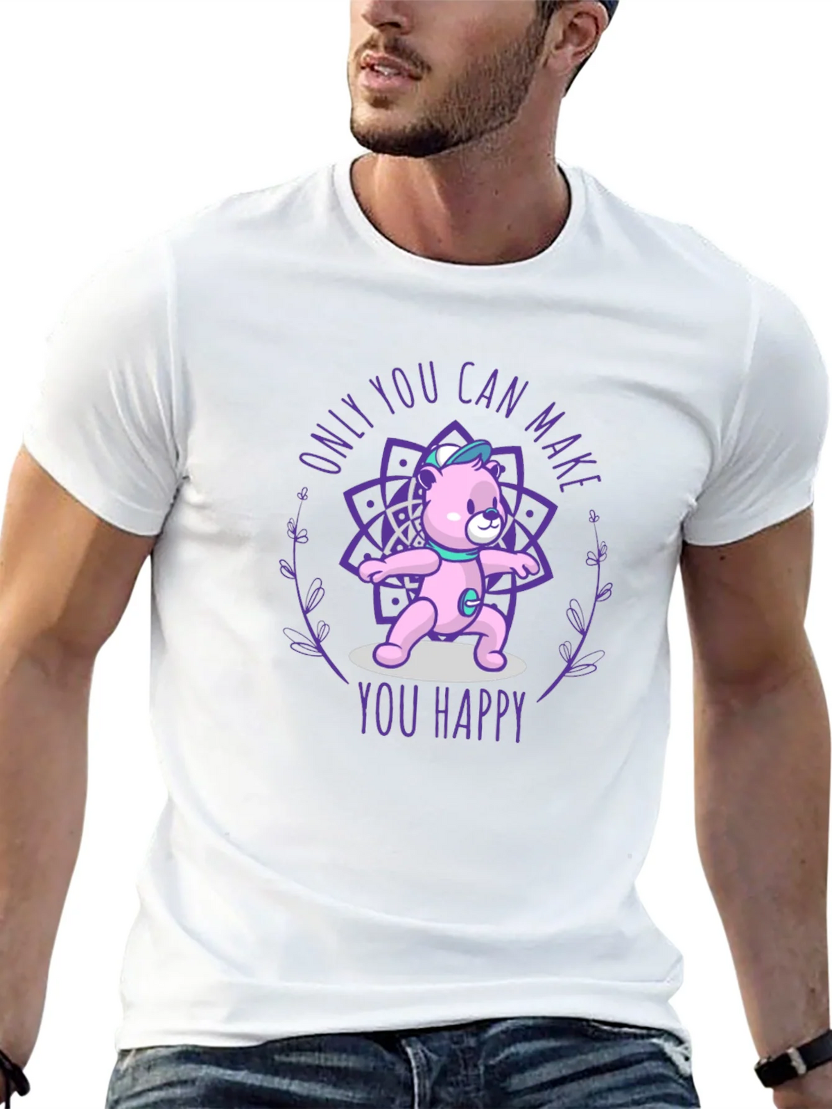 Yoga Bear Graphic Tee: Find Your Inner Peace product image 4