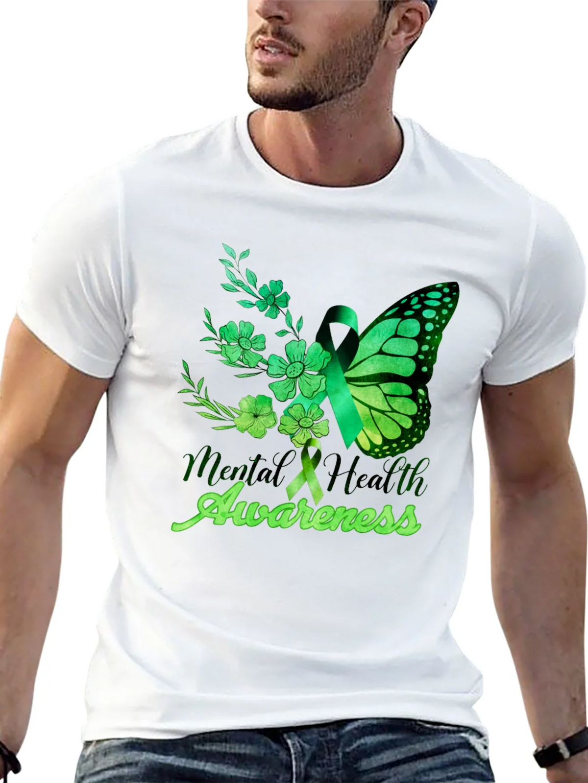 Mental Health Awareness Butterfly T-Shirt product image 4