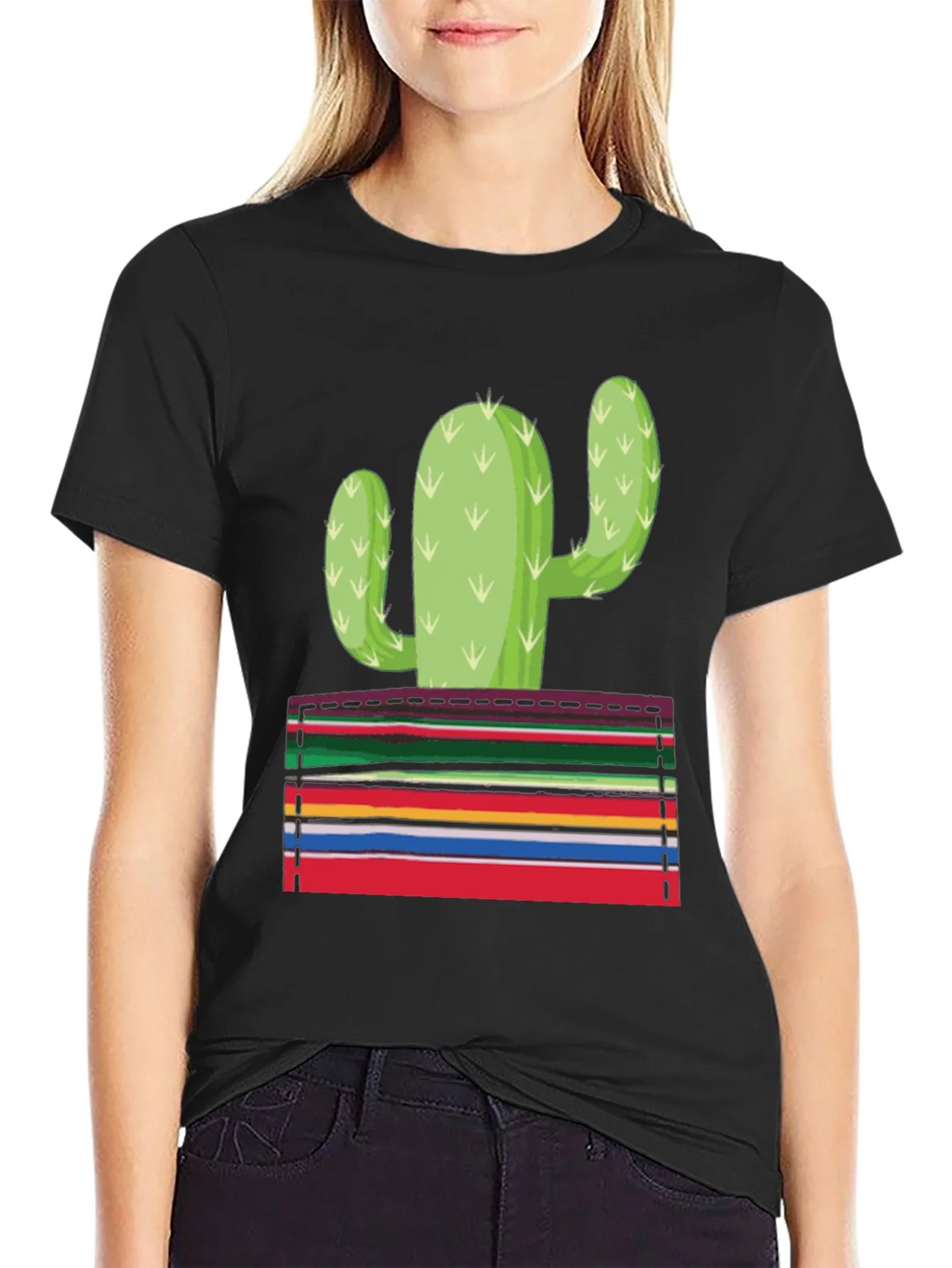 Cactus Serape Pocket Graphic T-Shirt product image 5