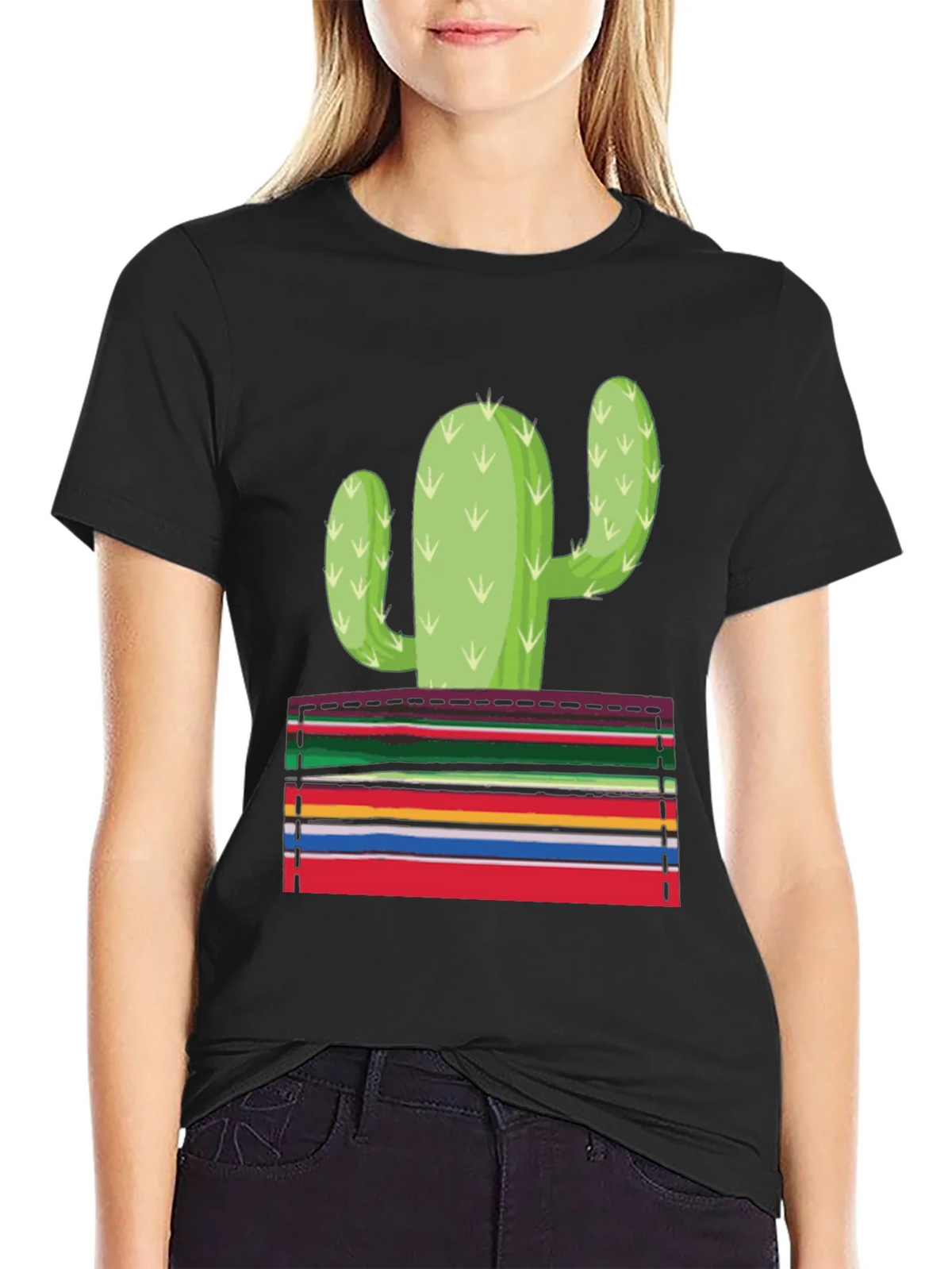 Cactus Serape Pocket Graphic T-Shirt product image 5