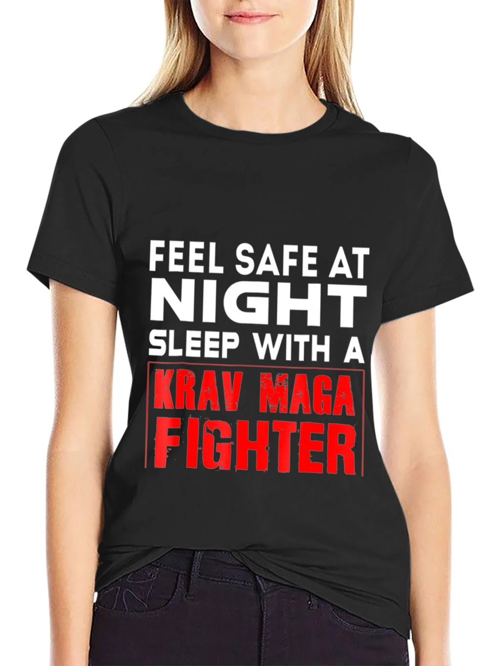 Feel Safe At Night Krav Maga Fighter Graphic Tee product image 5