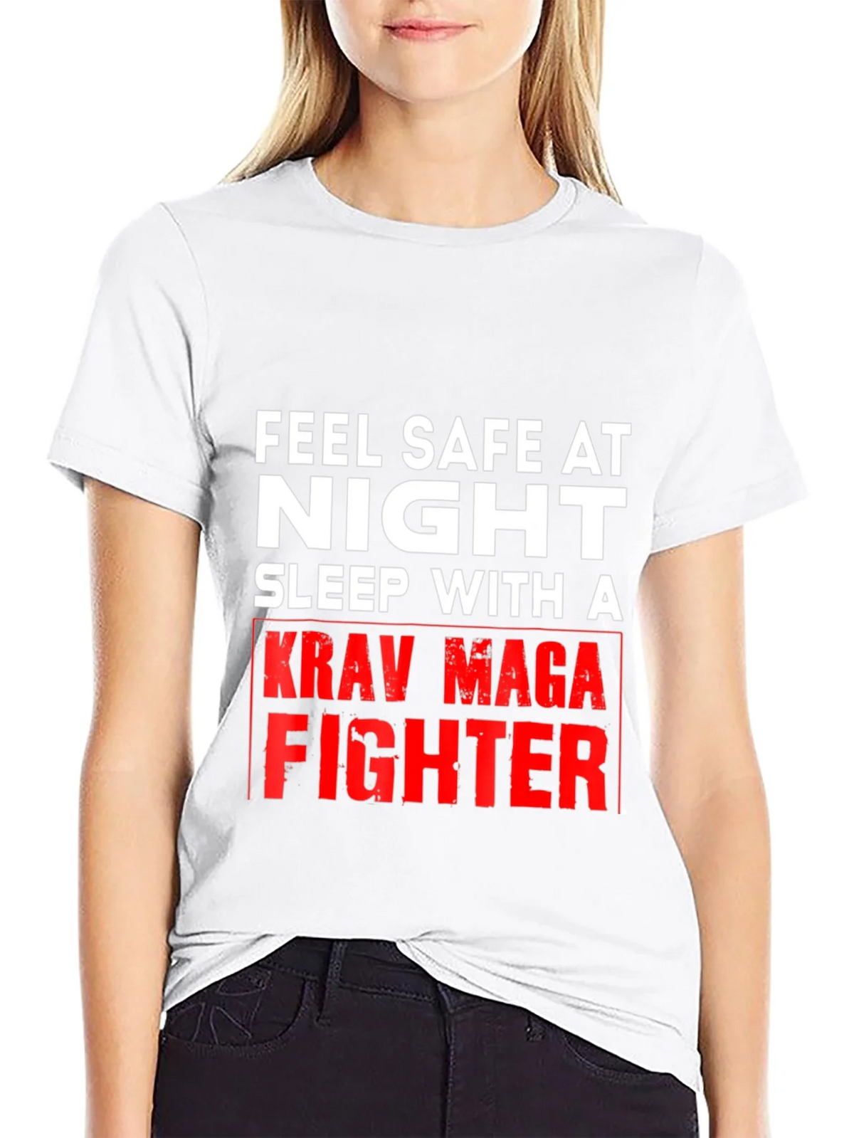 Feel Safe At Night Krav Maga Fighter Graphic Tee product image 11