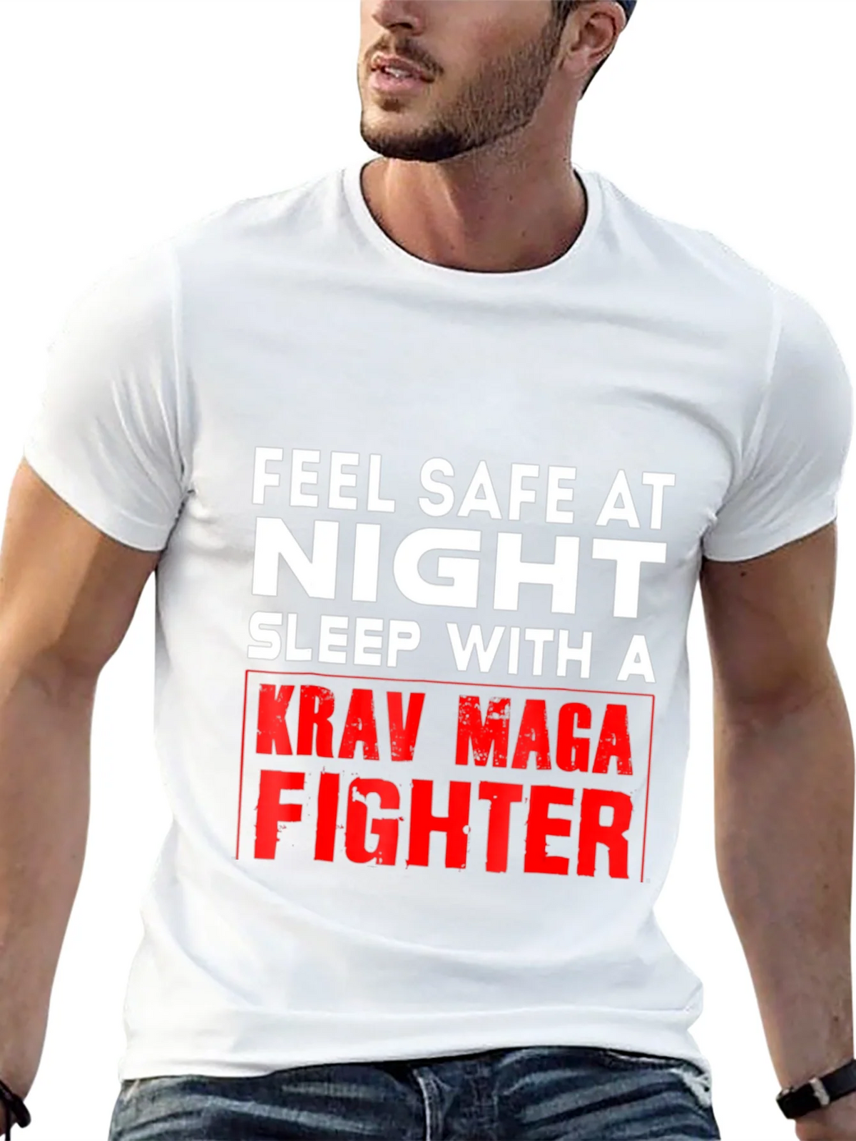 Feel Safe At Night Krav Maga Fighter Graphic Tee product image 4