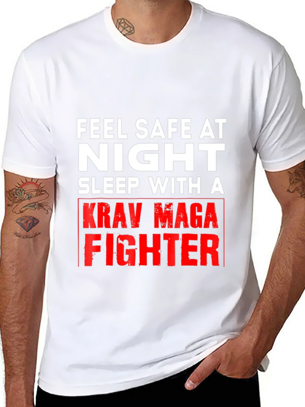 Feel Safe At Night Krav Maga Fighter Graphic Tee product image 10