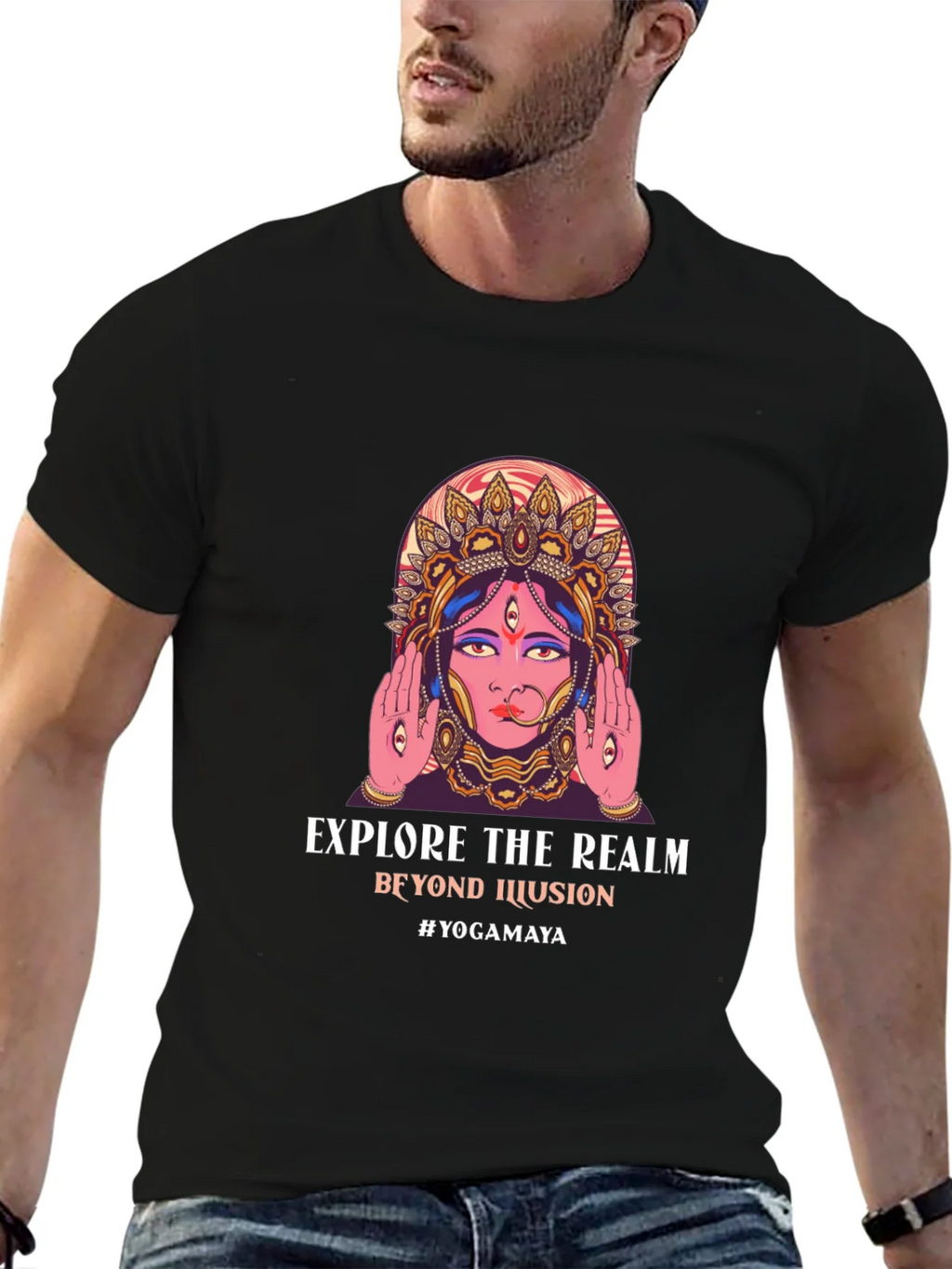 Explore the Realm Tee - Yoga Inspired Graphic T-Shirt product image 9