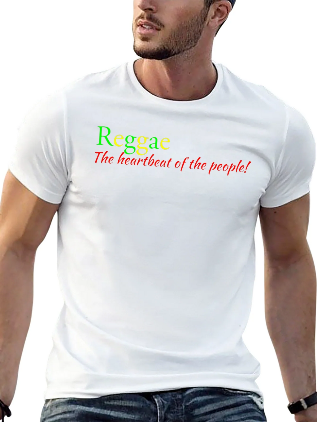 Reggae Heartbeat Tee - Rasta Colors T-Shirt product image 4