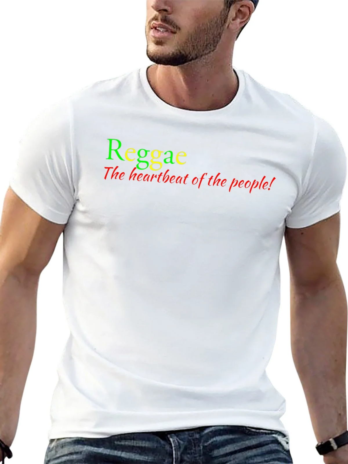 Reggae Heartbeat Tee - Rasta Colors T-Shirt product image 4