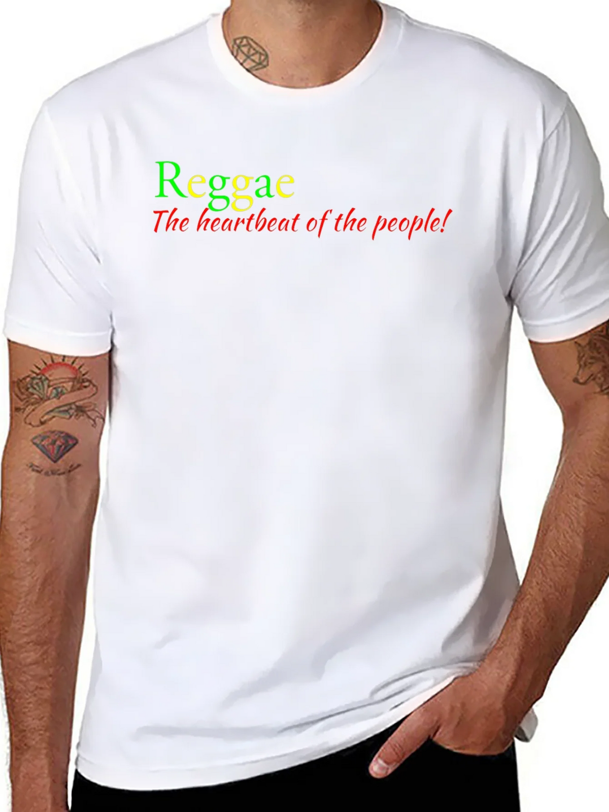 Reggae Heartbeat Tee - Rasta Colors T-Shirt product image 10