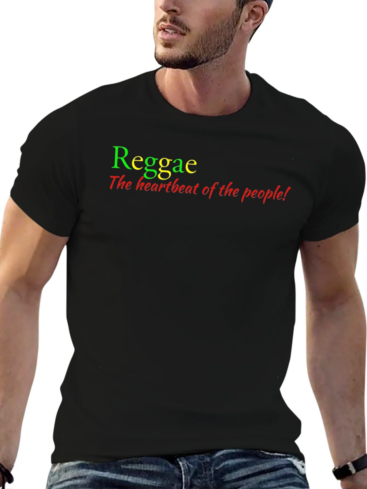 Reggae Heartbeat Tee - Rasta Colors T-Shirt product image 9