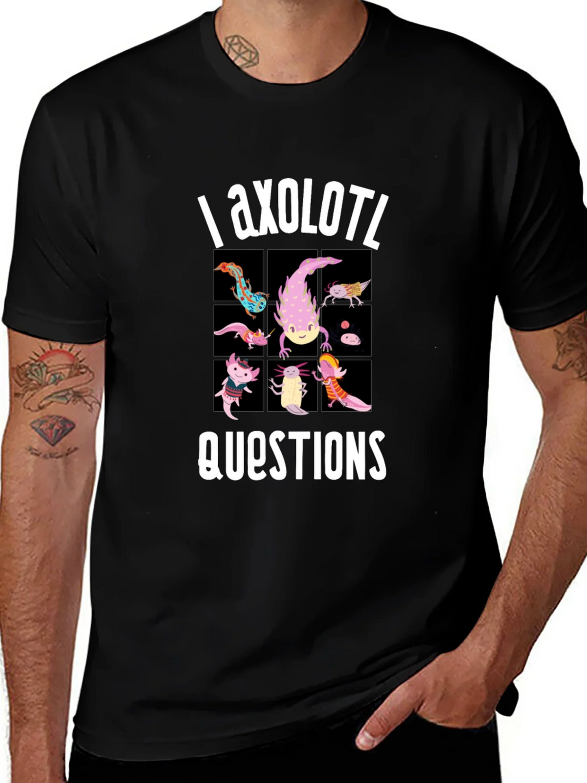 Axolotl Questions Funny Graphic T-Shirt product image 1