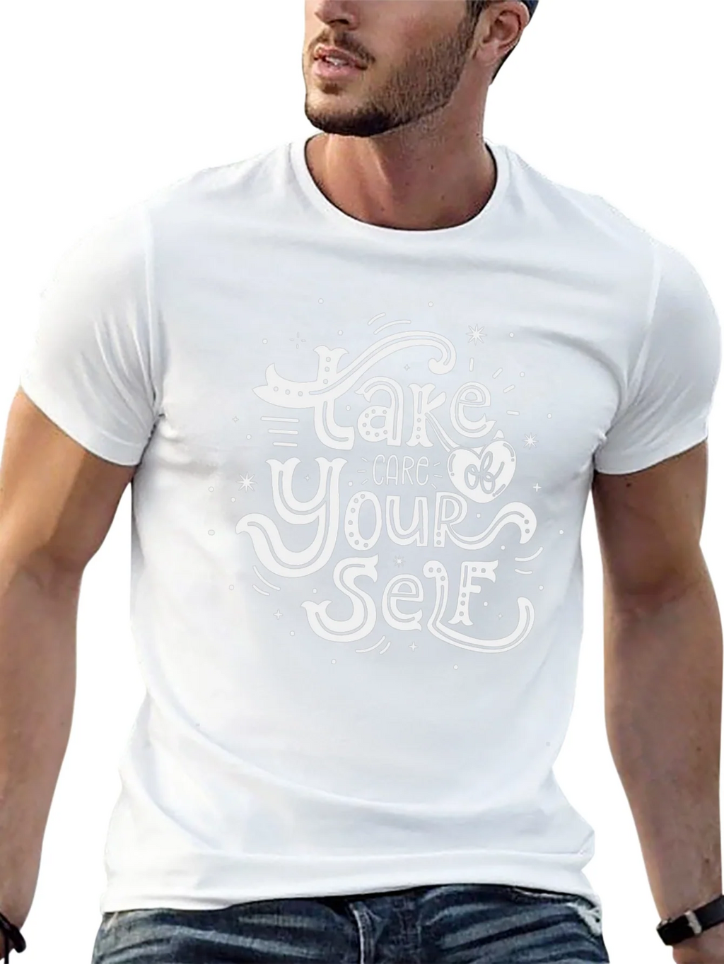 Take Care Of Yourself Graphic Tee - Black Cotton Comfort product image 4