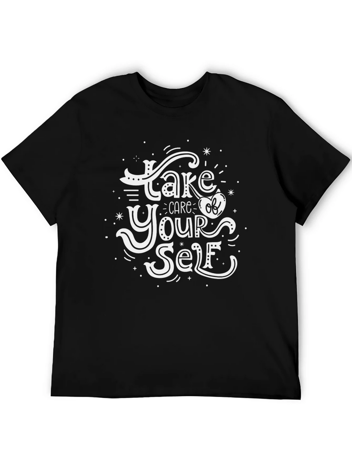 Take Care Of Yourself Graphic Tee - Black Cotton Comfort product image 8