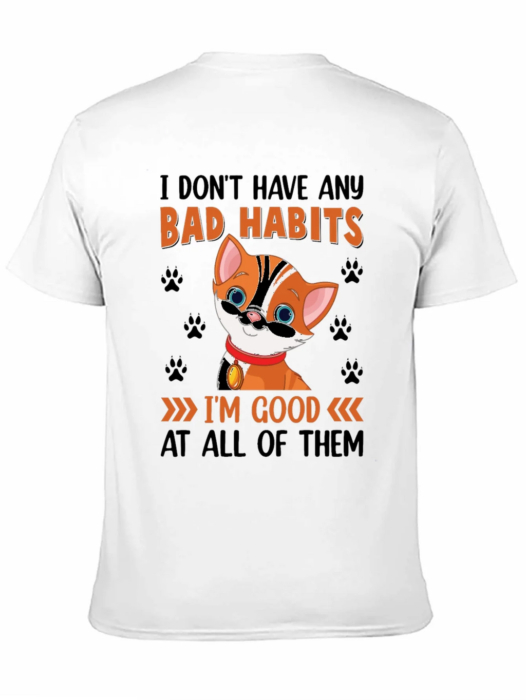 Funny Cat Bad Habits Graphic T-Shirt product image 1