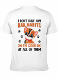 Funny Cat Bad Habits Graphic T-Shirt product image 1