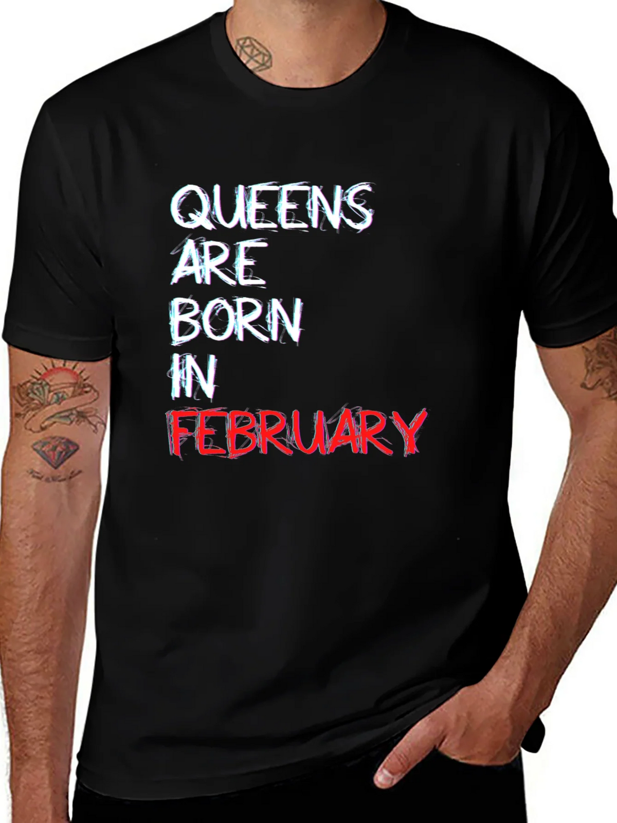 Queens Born in February Black T-Shirt product image 1