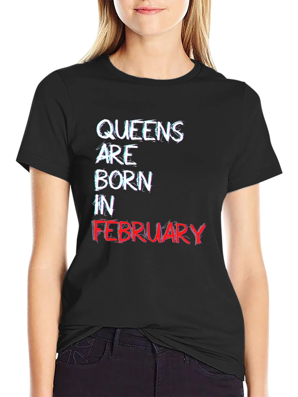 Queens Born in February Black T-Shirt product image 5