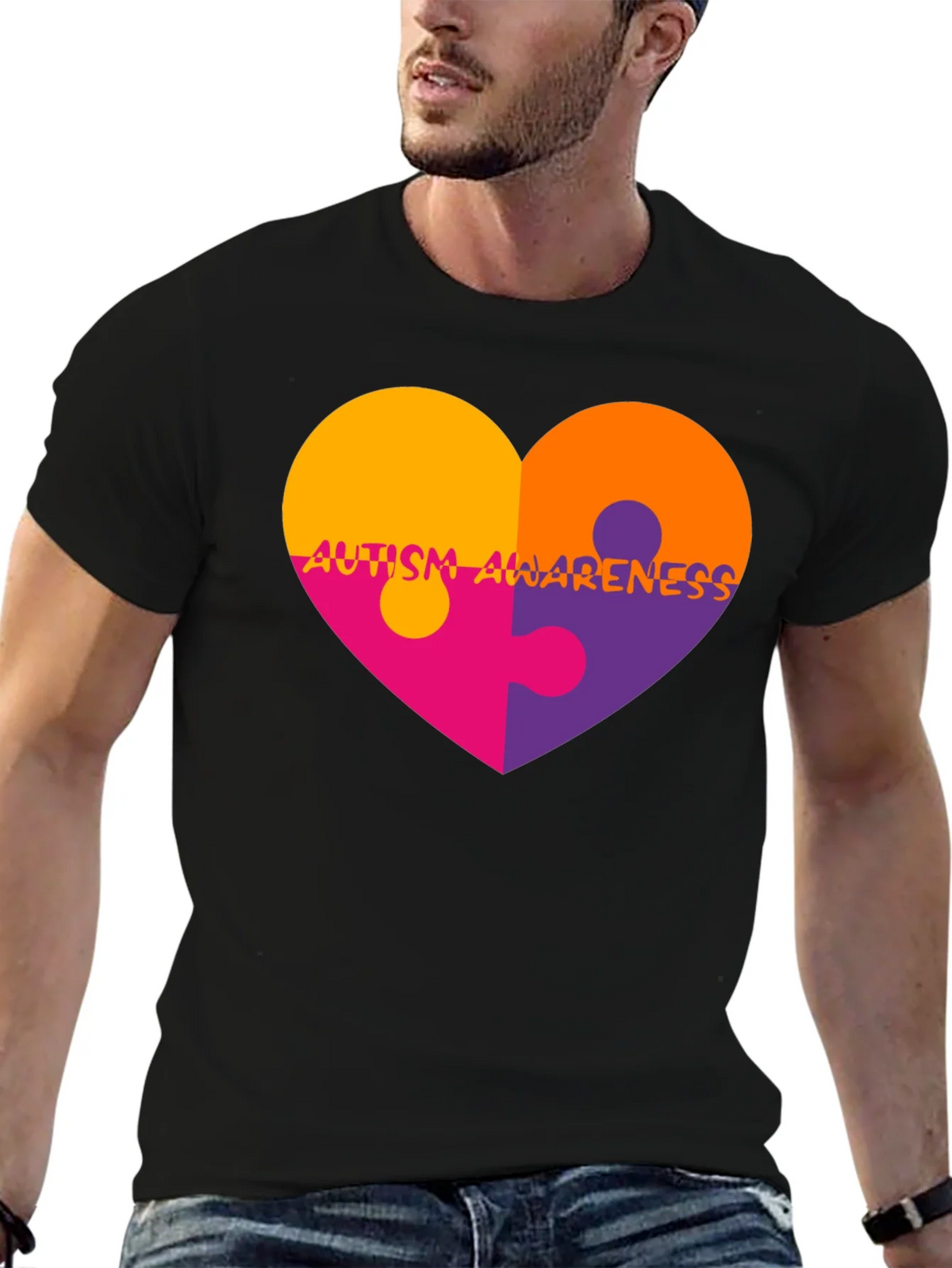 Autism Awareness Heart Puzzle T-Shirt product image 9