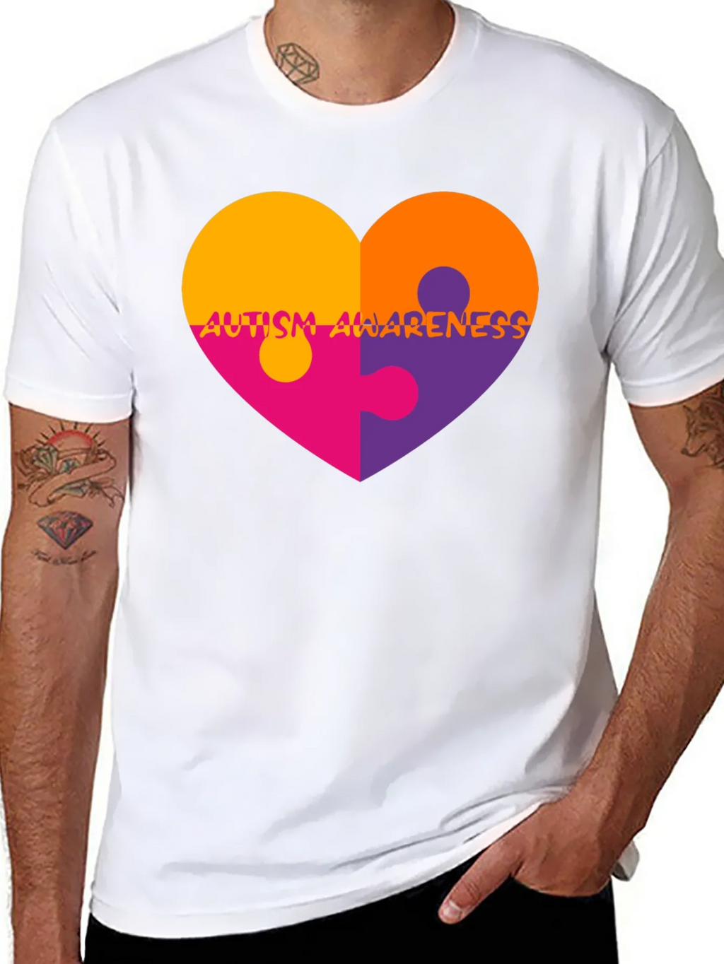 Autism Awareness Heart Puzzle T-Shirt product image 10