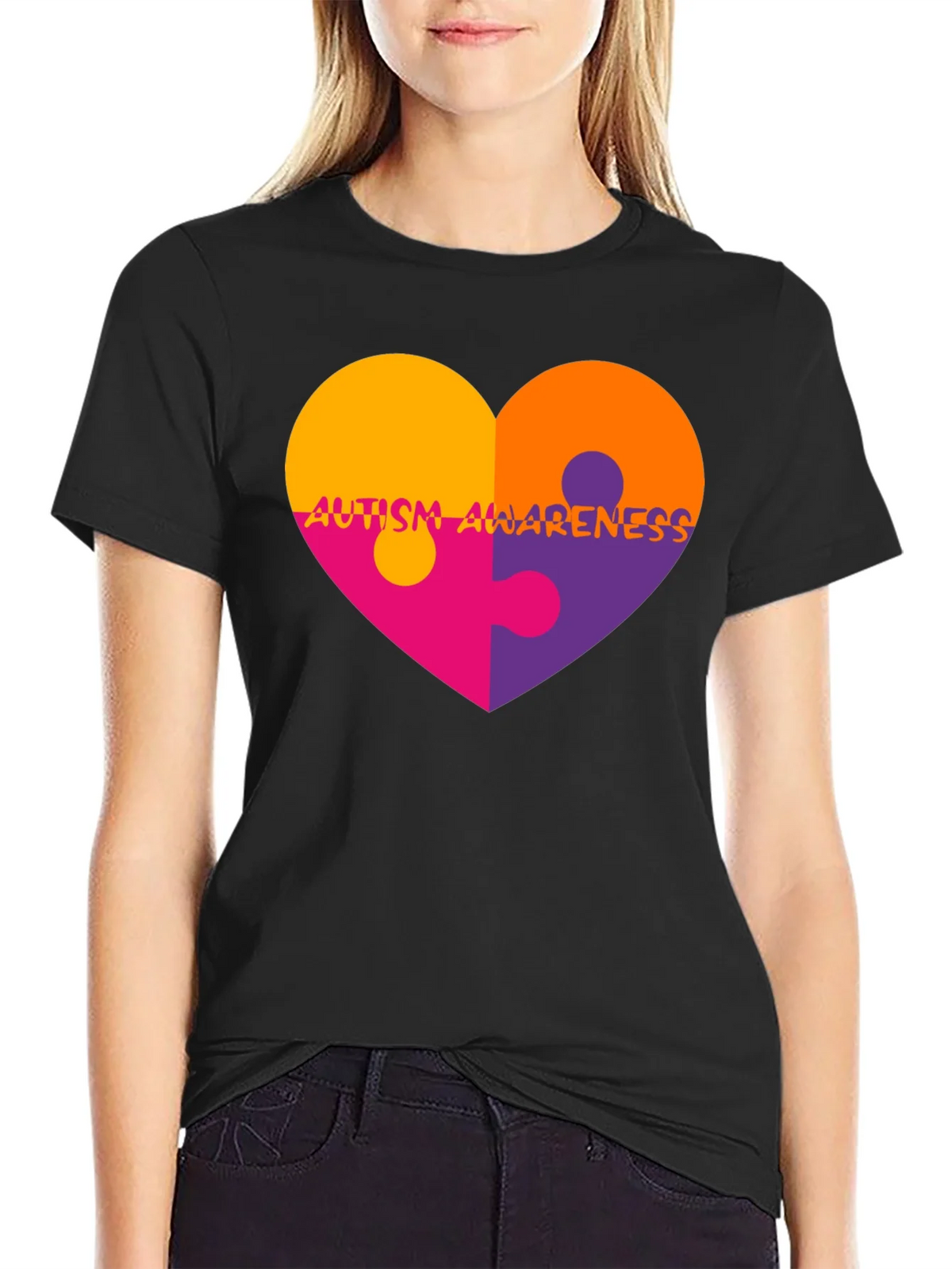 Autism Awareness Heart Puzzle T-Shirt product image 5