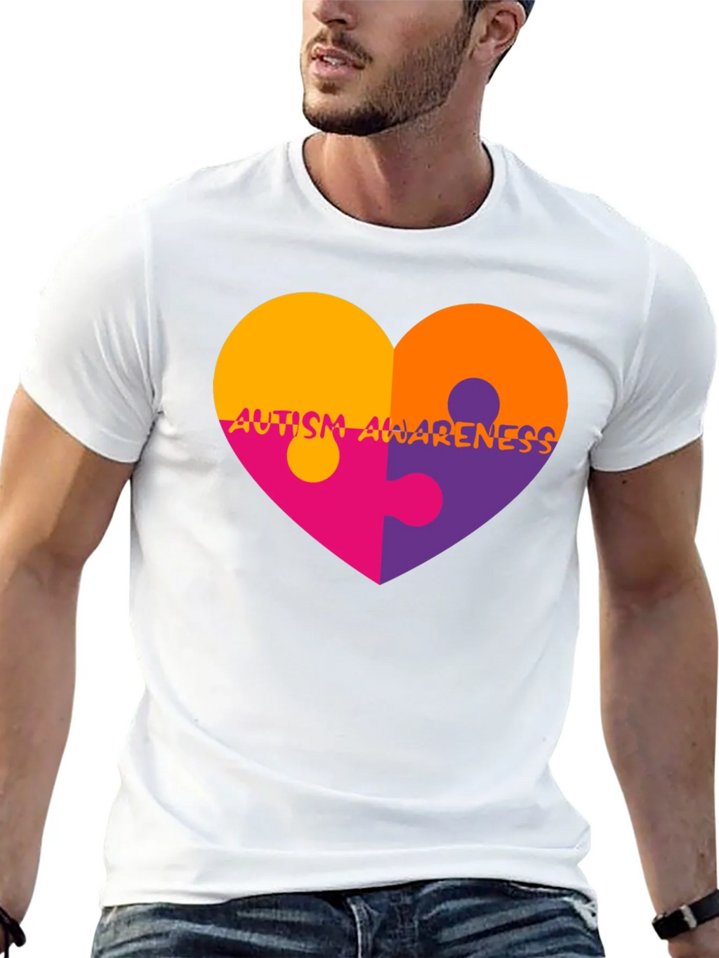 Autism Awareness Heart Puzzle T-Shirt product image 4