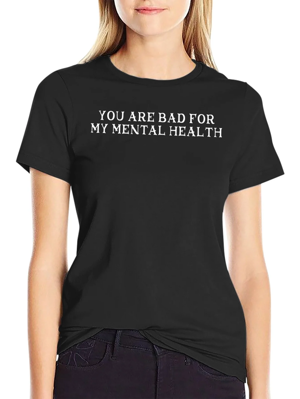 Humorous Bad For My Mental Health Black T-Shirt product image 5