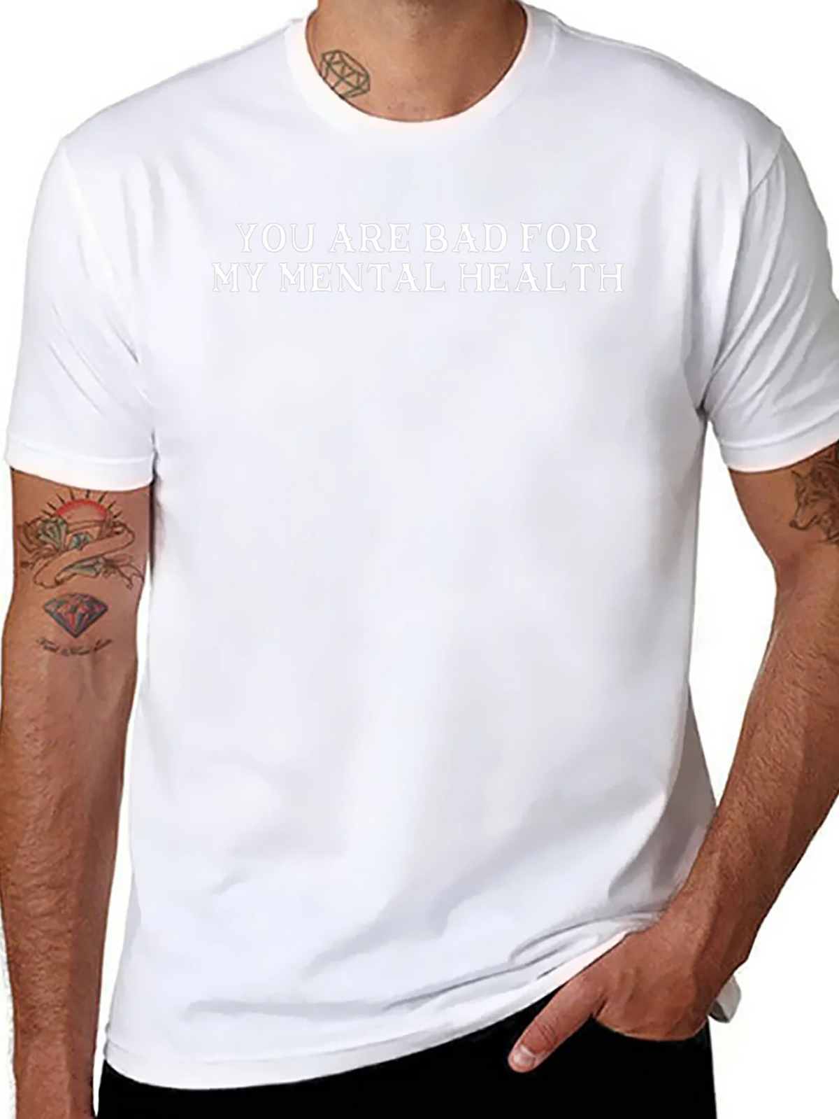 Humorous Bad For My Mental Health Black T-Shirt product image 10