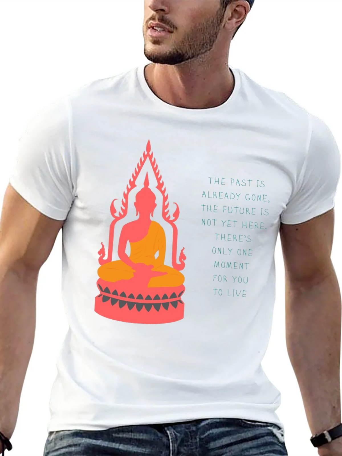 Buddha T-Shirt: Live in the Moment Graphic Tee product image 4