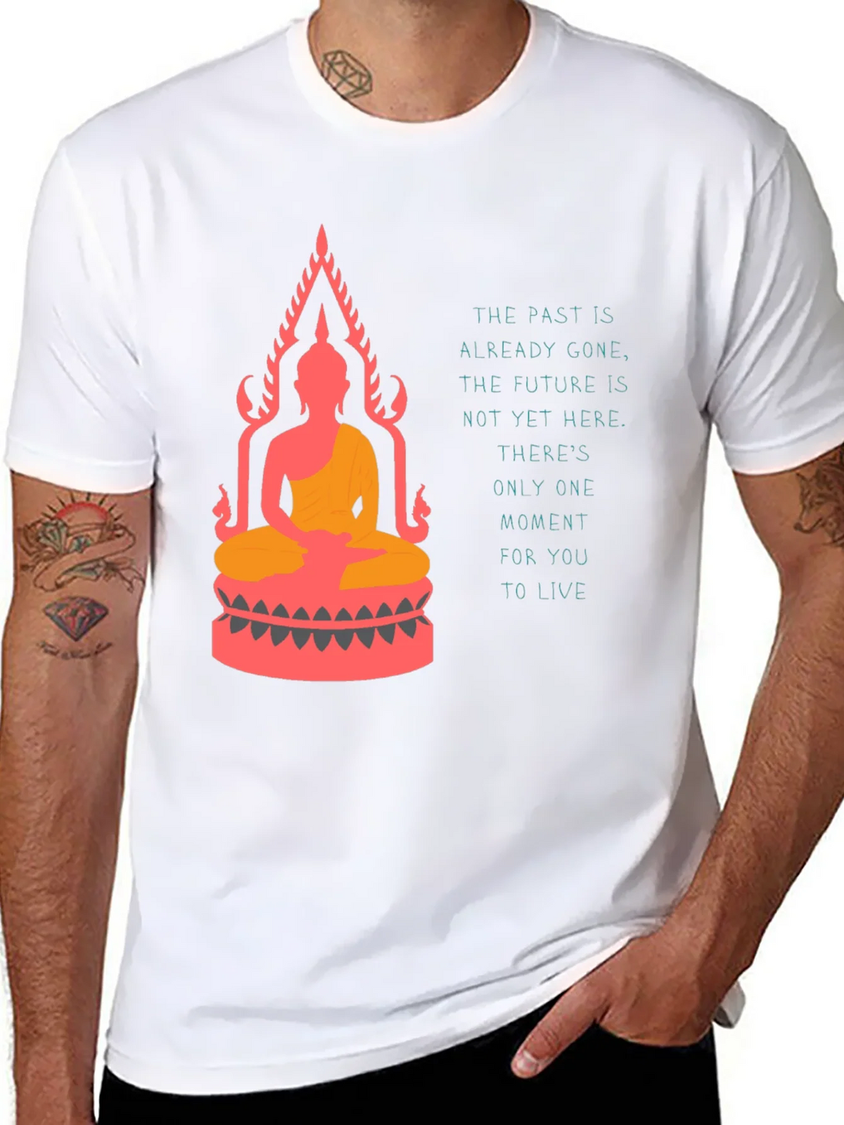 Buddha T-Shirt: Live in the Moment Graphic Tee product image 10