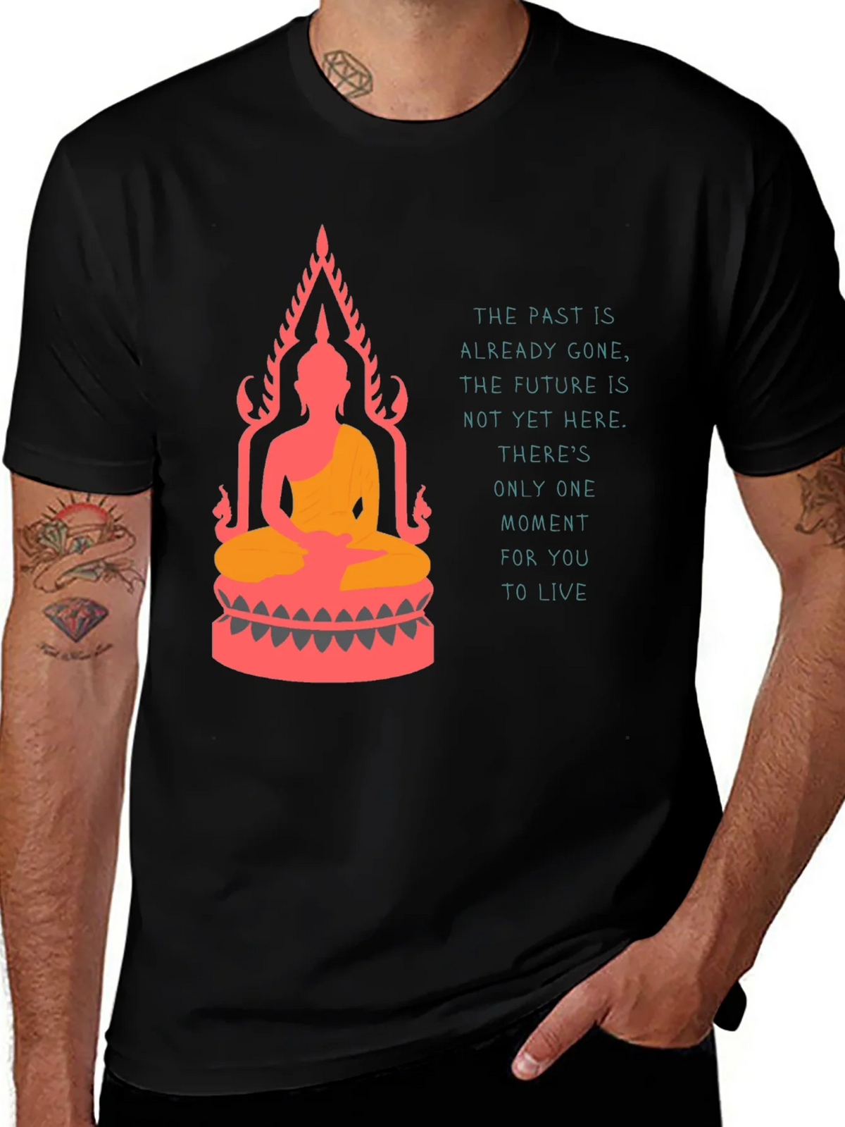 Buddha T-Shirt: Live in the Moment Graphic Tee product image 1