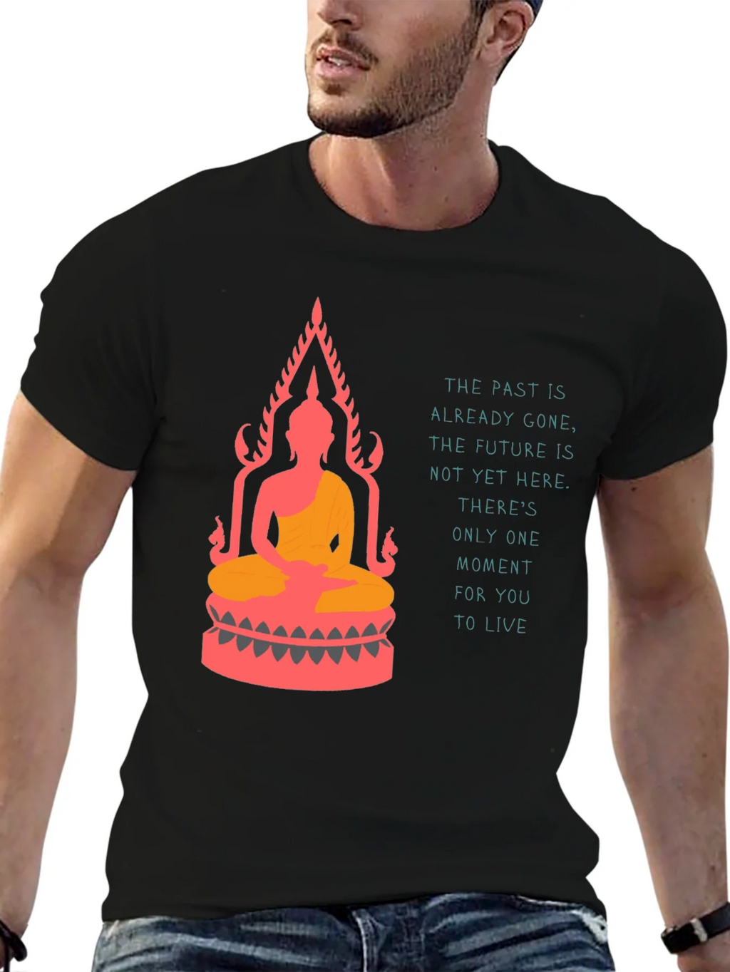 Buddha T-Shirt: Live in the Moment Graphic Tee product image 9