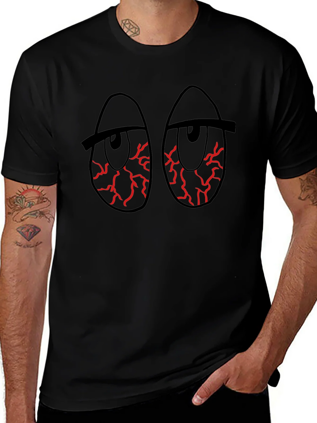 Red Eye Graphic Black T-Shirt product image 1