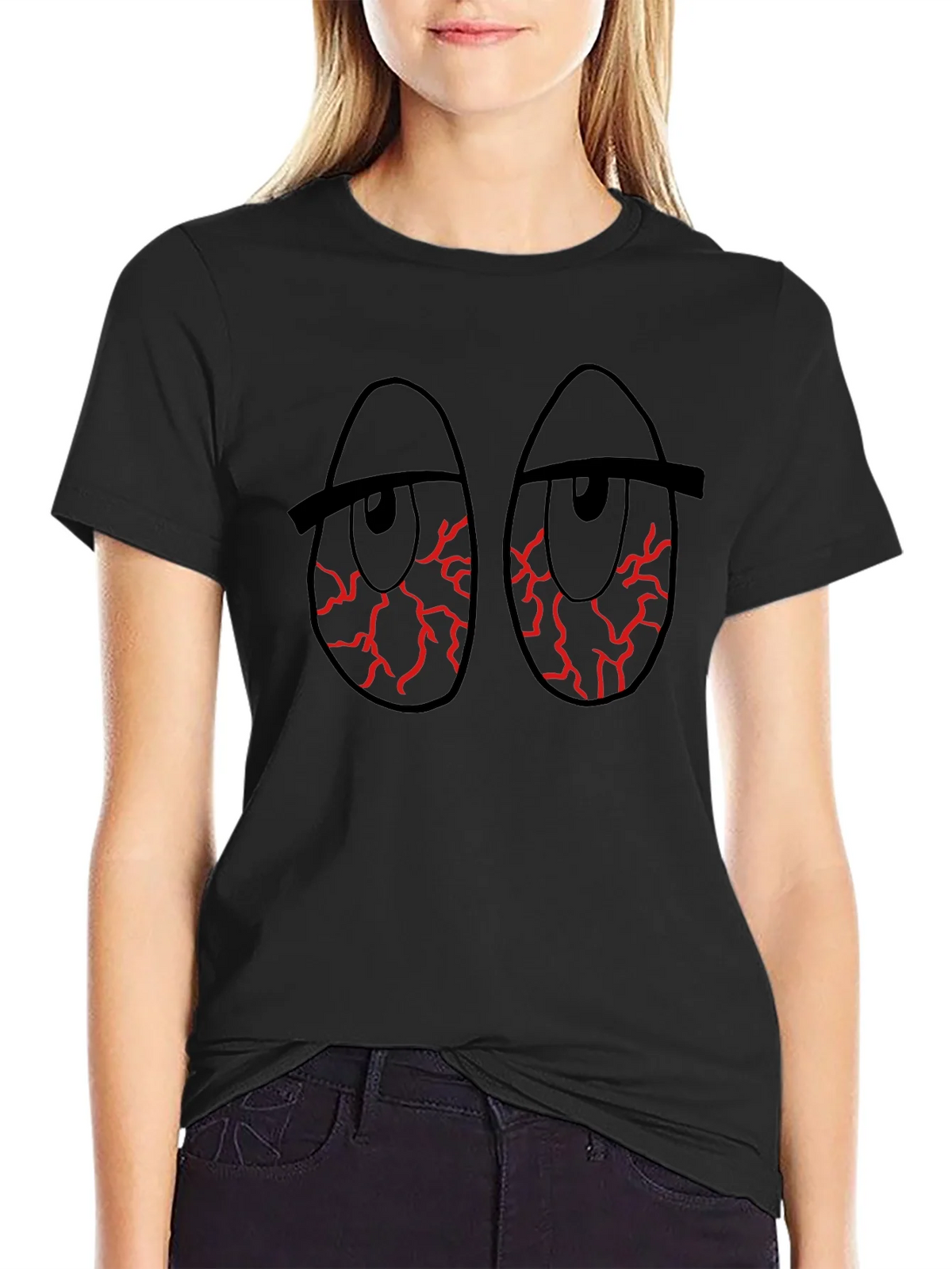 Red Eye Graphic Black T-Shirt product image 5