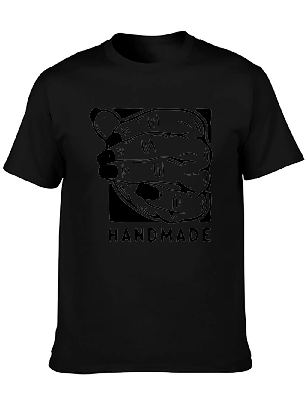 Handmade Graphic Tee - Black Cotton product image 6