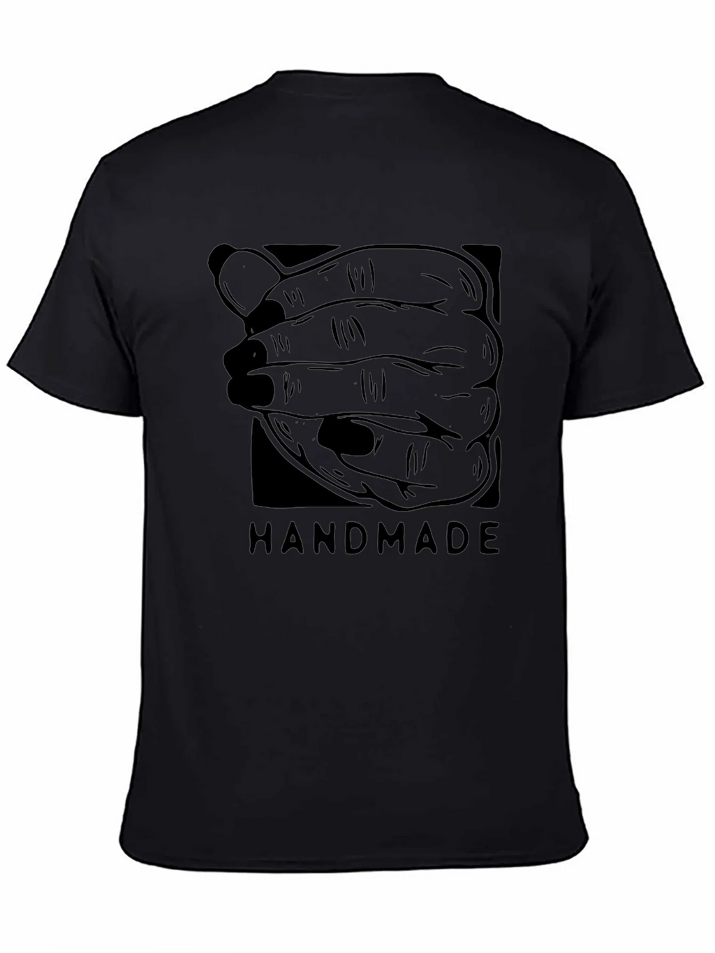 Handmade Graphic Tee - Black Cotton product image 7