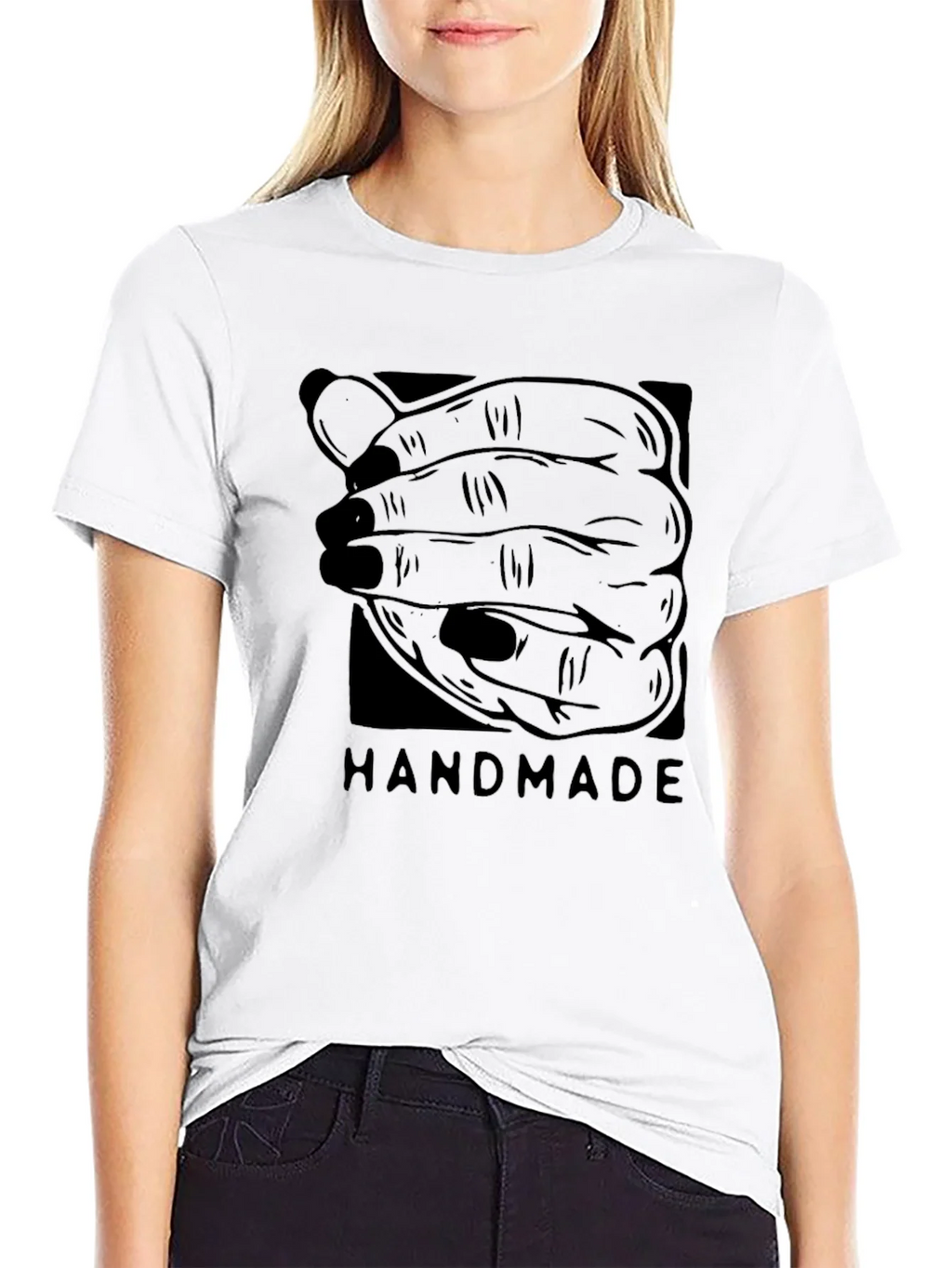 Handmade Graphic Tee - Black Cotton product image 11