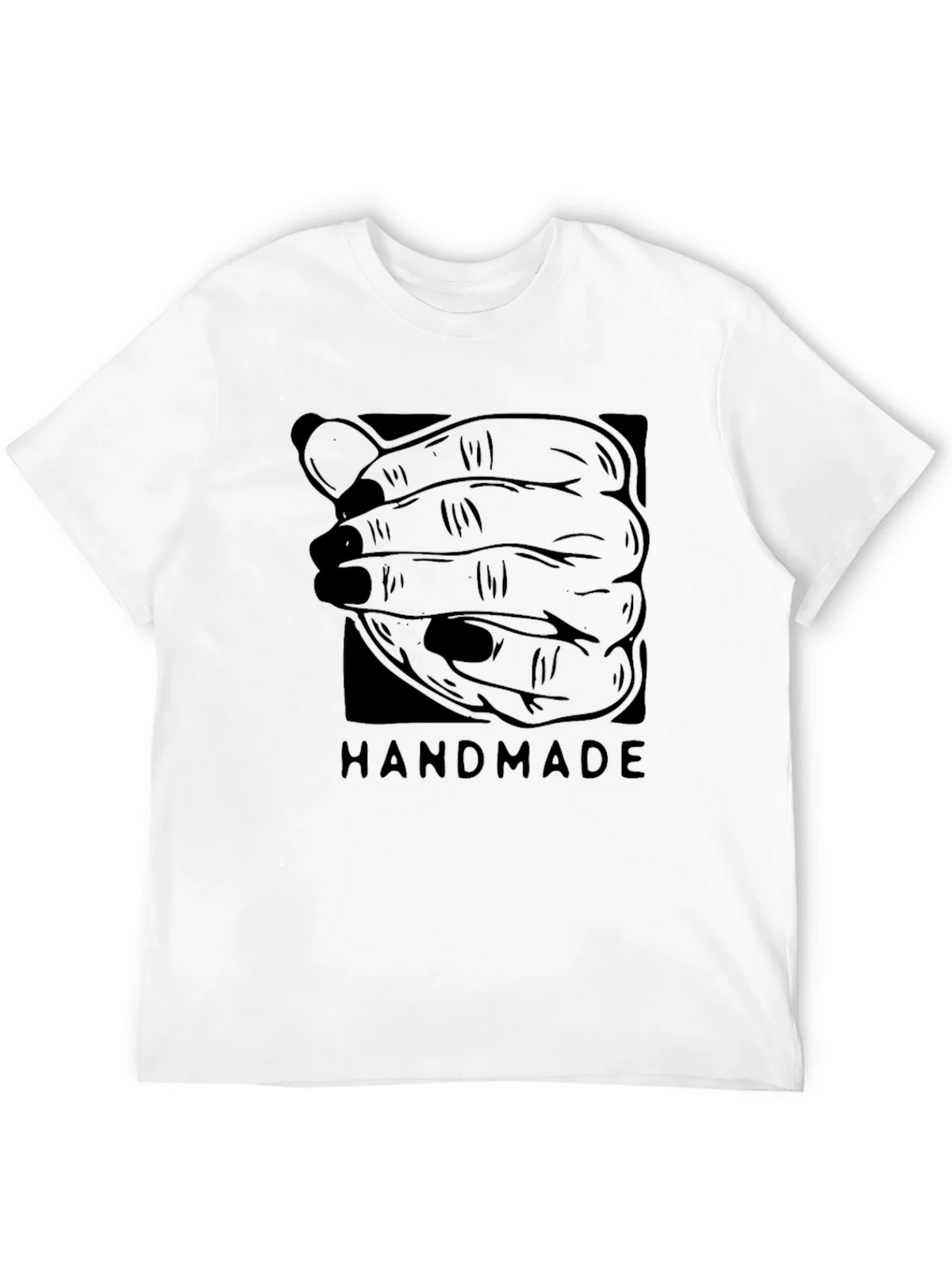 Handmade Graphic Tee - Black Cotton product image 3