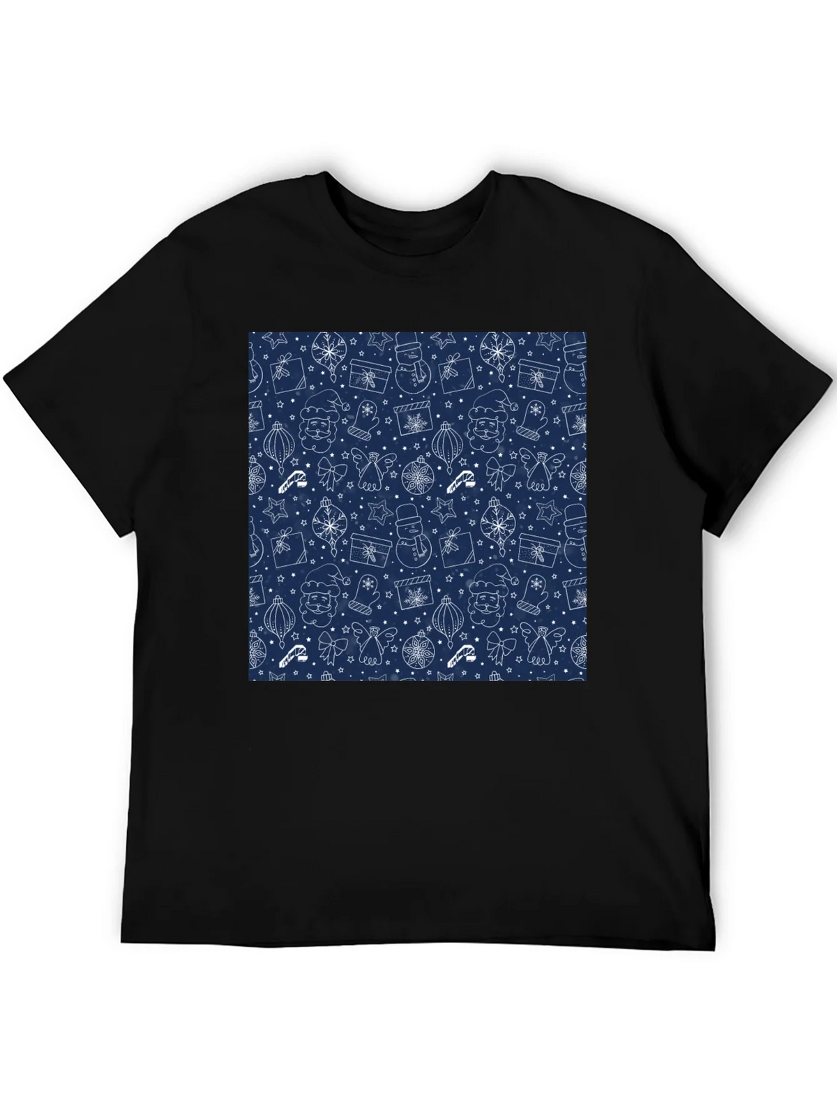 Festive Holiday Print T-Shirt - Mens Black Tee product image 8