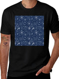 Festive Holiday Print T-Shirt - Mens Black Tee product image 1