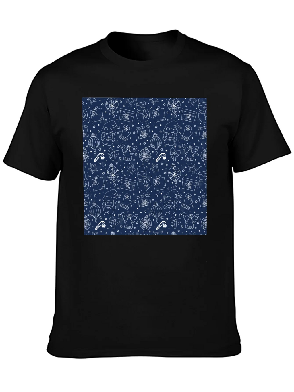 Festive Holiday Print T-Shirt - Mens Black Tee product image 6