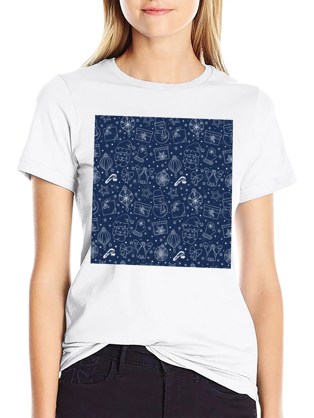 Festive Holiday Print T-Shirt - Mens Black Tee product image 11