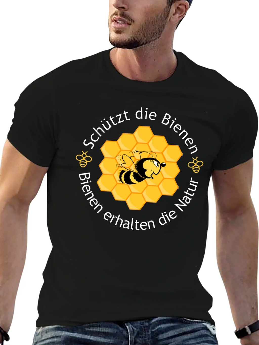 Save the Bees Graphic Tee - Black Cotton product image 9