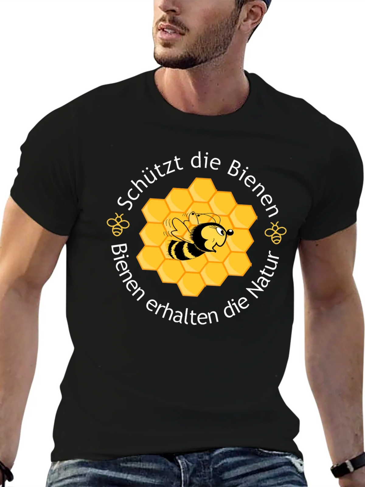 Save the Bees Graphic Tee - Black Cotton product image 9
