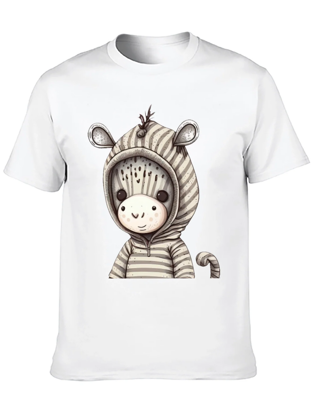Zebra Hoodie T-Shirt: Cute Cartoon Animal Tee product image 12
