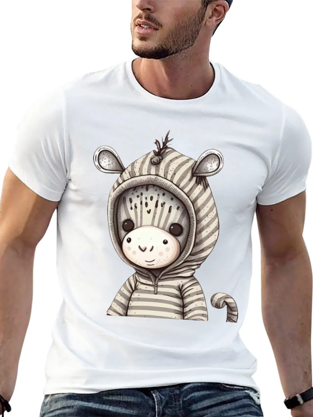 Zebra Hoodie T-Shirt: Cute Cartoon Animal Tee product image 4