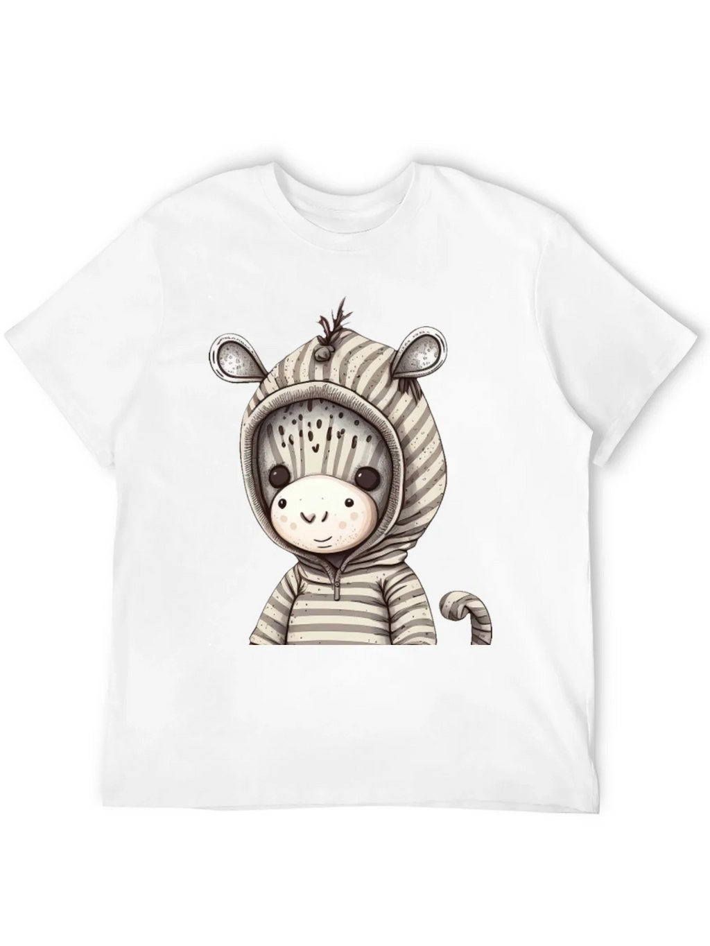 Zebra Hoodie T-Shirt: Cute Cartoon Animal Tee product image 3