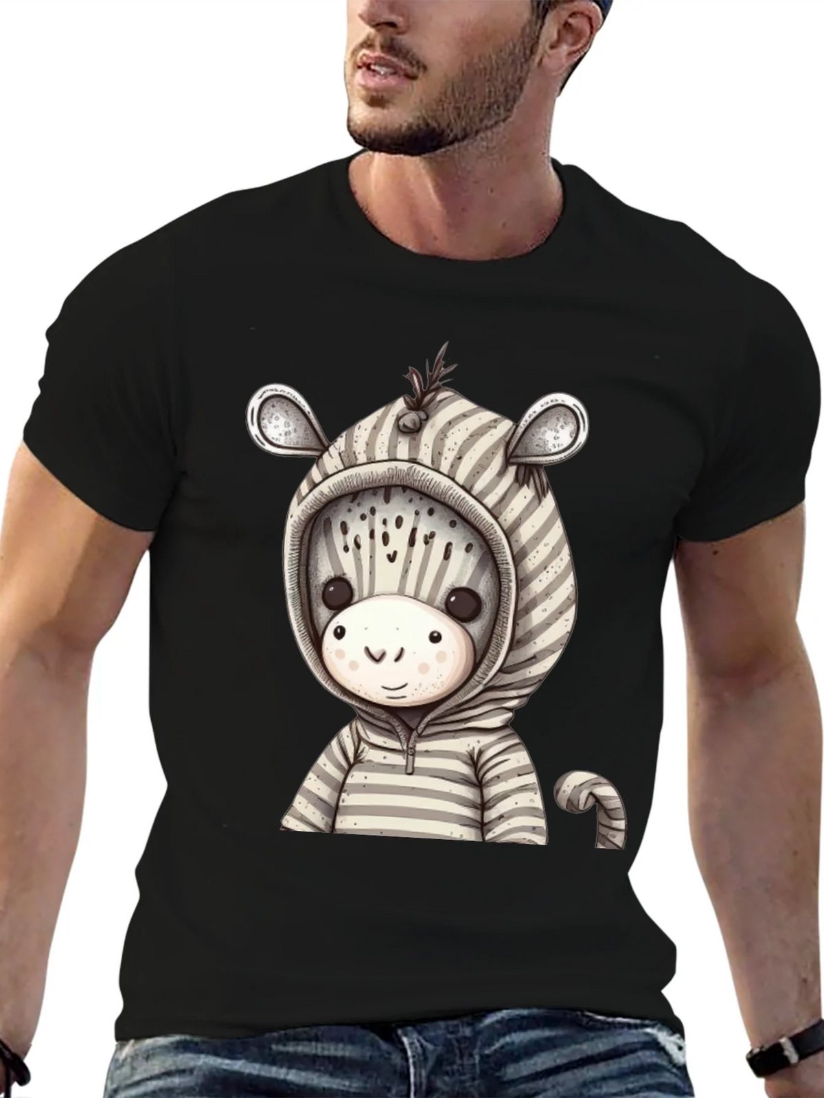 Zebra Hoodie T-Shirt: Cute Cartoon Animal Tee product image 9
